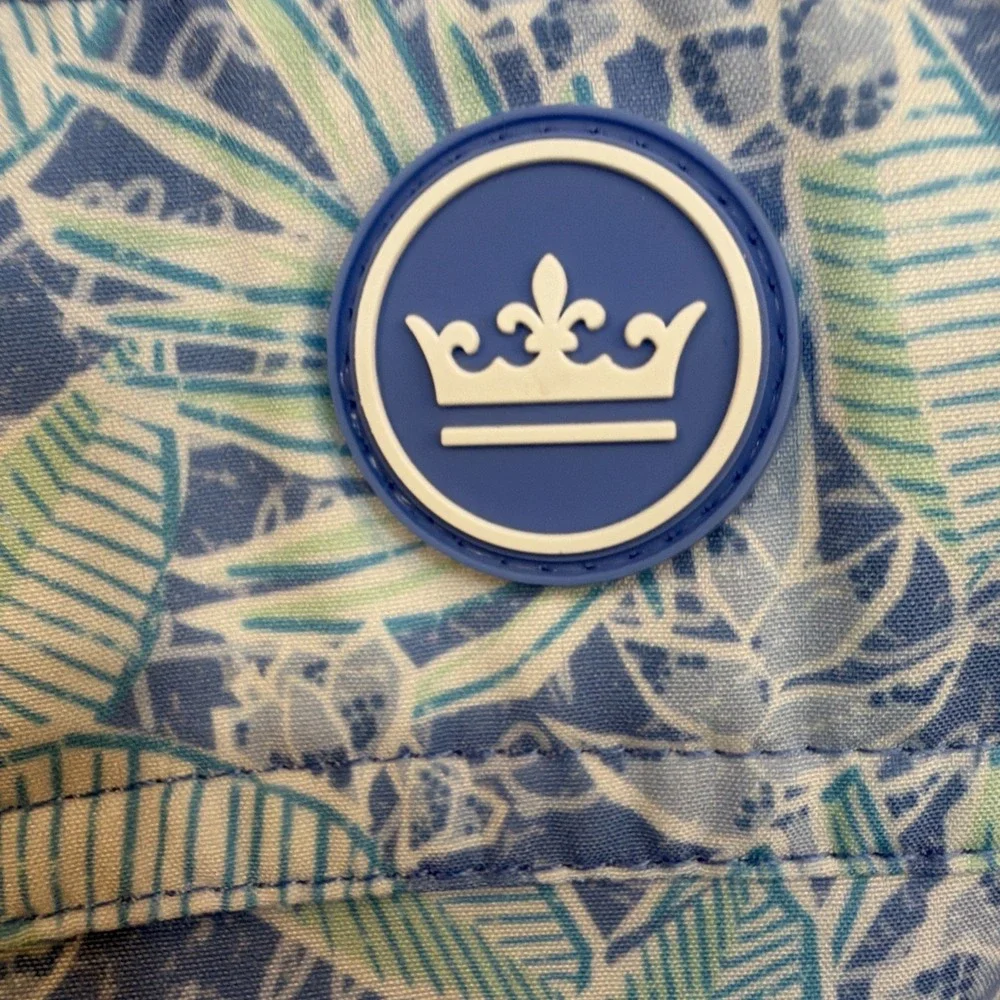 Peter Millar Men's 2XLT  Seaside Swim Trunks Monstera Magic Blue